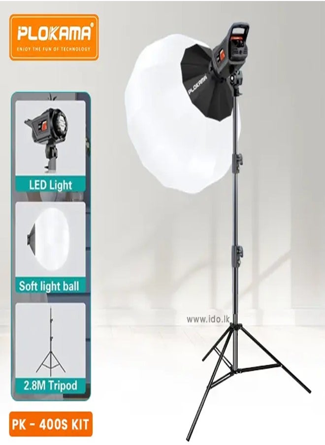 Plokama PK-400s Video Light Kit for Photography Profession Photography Spotlights Fill Light 2700K-6500K Ideal for Self-media shooting Integrated Power Cable with a length of 3 meters Portrait photography Life photography