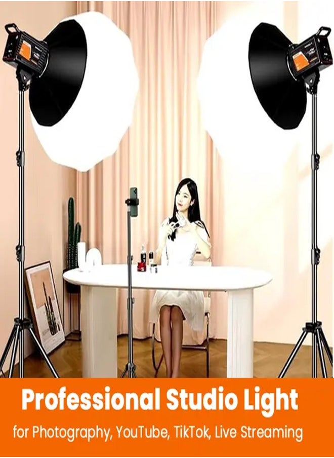 Plokama PK-400s Video Light Kit for Photography Profession Photography Spotlights Fill Light 2700K-6500K Ideal for Self-media shooting Integrated Power Cable with a length of 3 meters Portrait photography Life photography