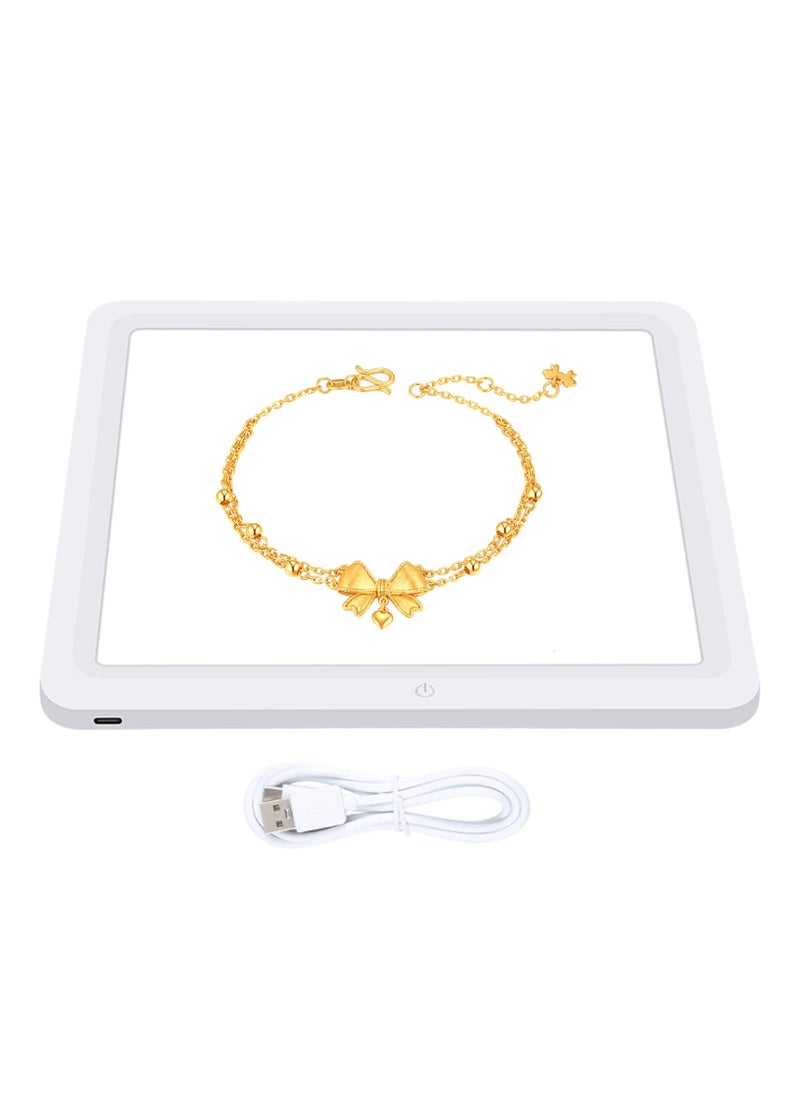 29cm Shadowless Light Panel, Ultra Bright LED Fill Light, USB-C, Touch Bottom, Ideal for Jewelry, Cosmetics, Handicraft Shooting, Drawing, Sketching, Diamond Painting
