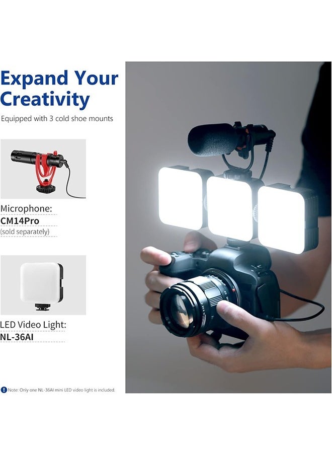 NEEWER LED Video Light,Portable Bi-Color 3200K~5600K Dimming Lights for Cameras, CRI 97+, 8 Scene Modes, 2000mAh Rechargeable Battery for Gaming/YouTube/Vlog/Photography - NL-36AI