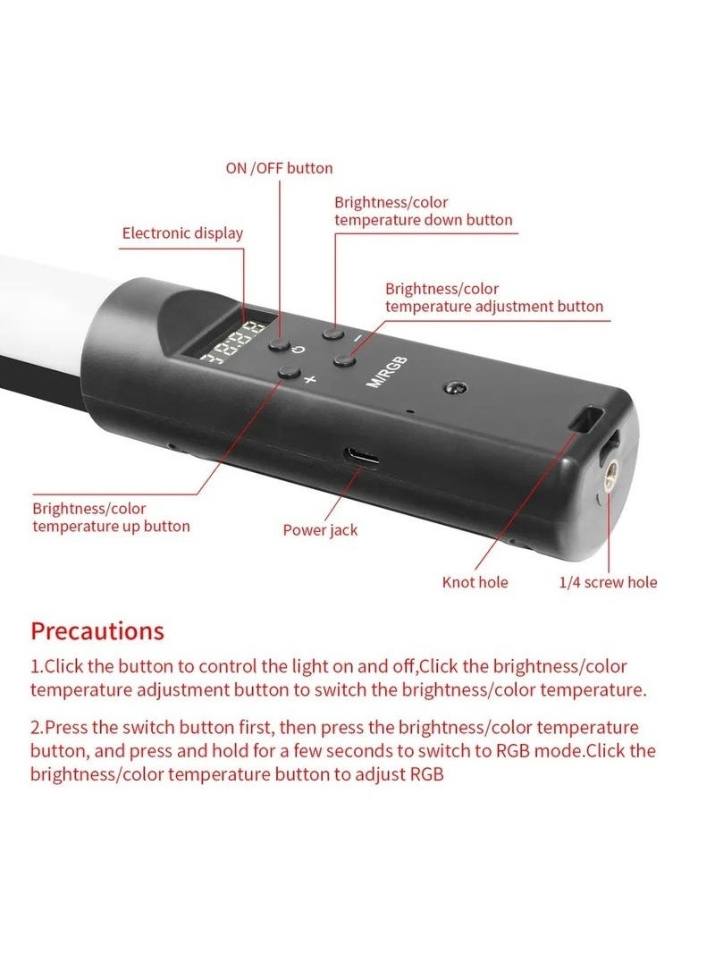 Jmary FM-128 RGB Led Light Waterproof Lighting Bar With OLED Display Indicator