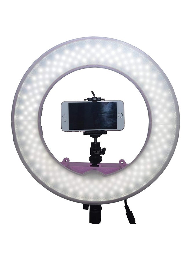 Dimmable Ring Video Light With Plastic Filter Set Pink