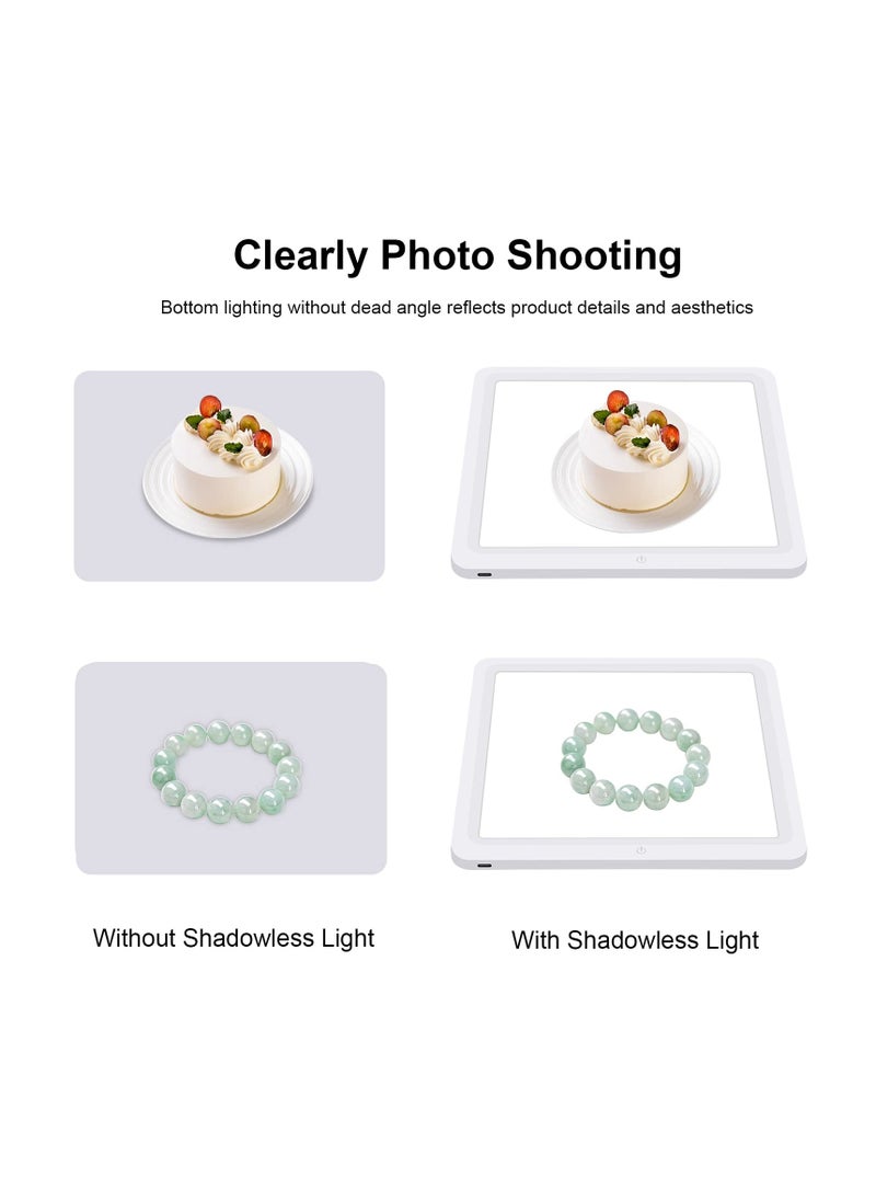 29cm Shadowless Light Panel, Ultra Bright LED Fill Light, USB-C, Touch Bottom, Ideal for Jewelry, Cosmetics, Handicraft Shooting, Drawing, Sketching, Diamond Painting