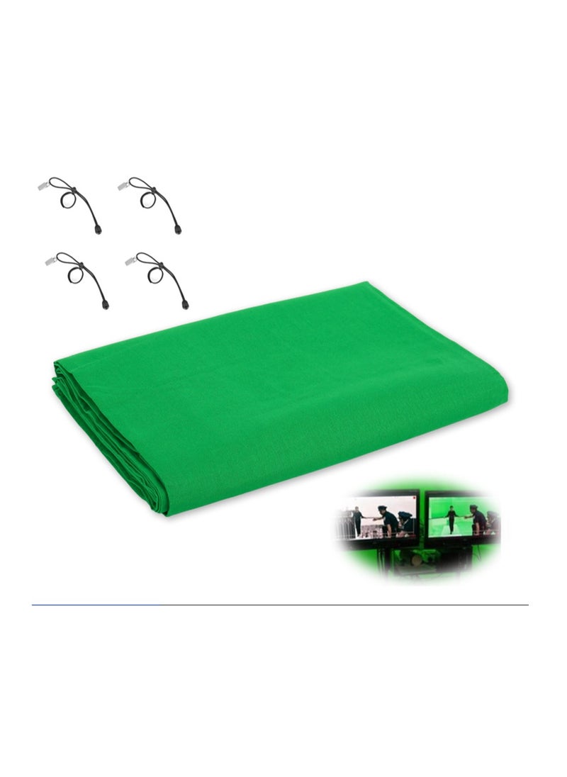 Green Screen Background for Photography, Green Screen Sheet 3×1m with 4 Clamps, Fabric Curtain Backdrop for Video Recording, Photoshoot