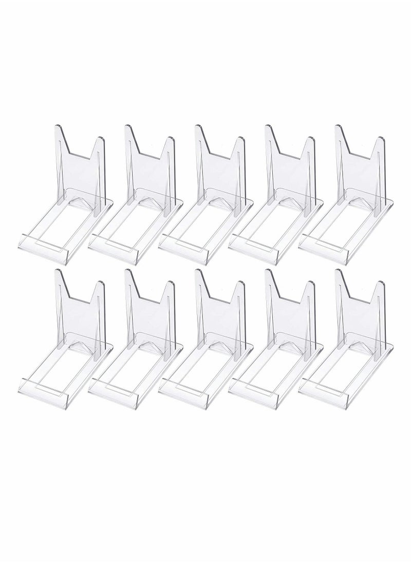 Acrylic Bracket Stands, 10 Pcs Plastic Display Holders Picture Plate Holders Clear Mini Easels Stands to Display Pictures or for Home Office Supplies Festival Party Decoration