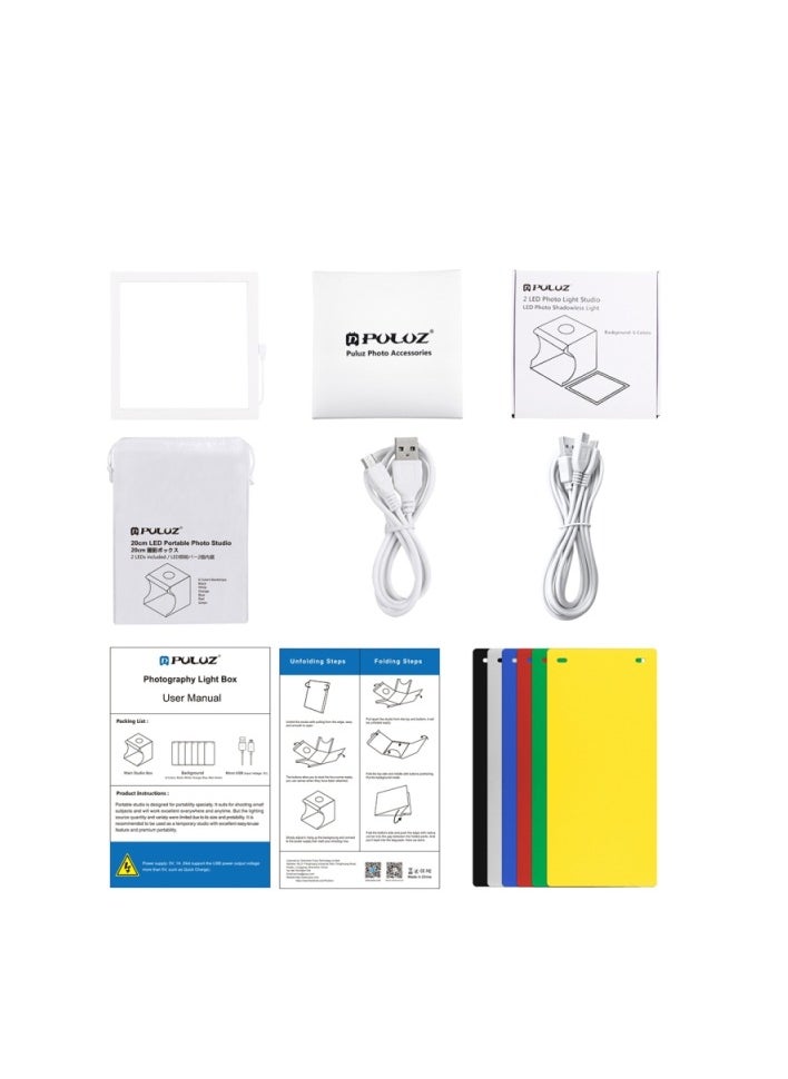 PULUZ Mini LED Photography Shadowless Light Lamp Panel Pad + Studio Shooting Tent Box, Acrylic Material, 20cm x 20cm Effective Area