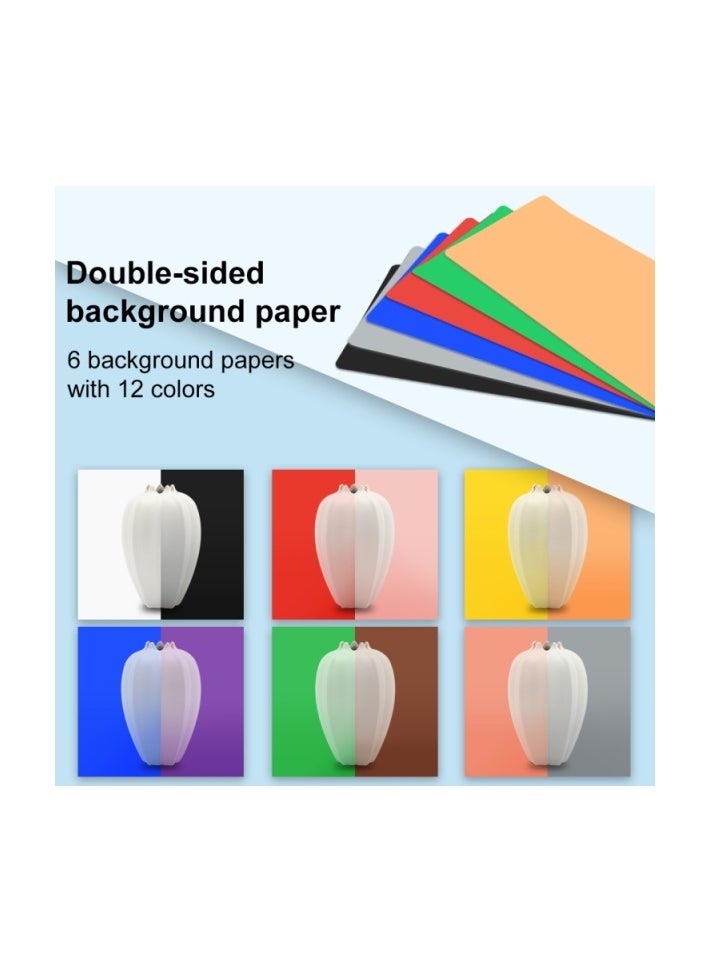 PULUZ 25 CM FOLDING HIGH 97 CRI RING LIGHT PHOTO LIGHTING STUDIO SHOOTING TENT BOX KIT WITH 6 COLORS BACKDROPS BLACK PU5025B
