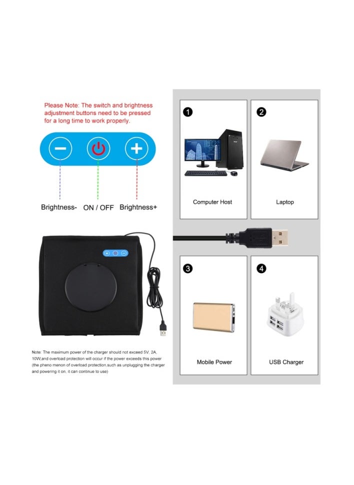 PULUZ 25 CM FOLDING HIGH 97 CRI RING LIGHT PHOTO LIGHTING STUDIO SHOOTING TENT BOX KIT WITH 6 COLORS BACKDROPS BLACK PU5025B