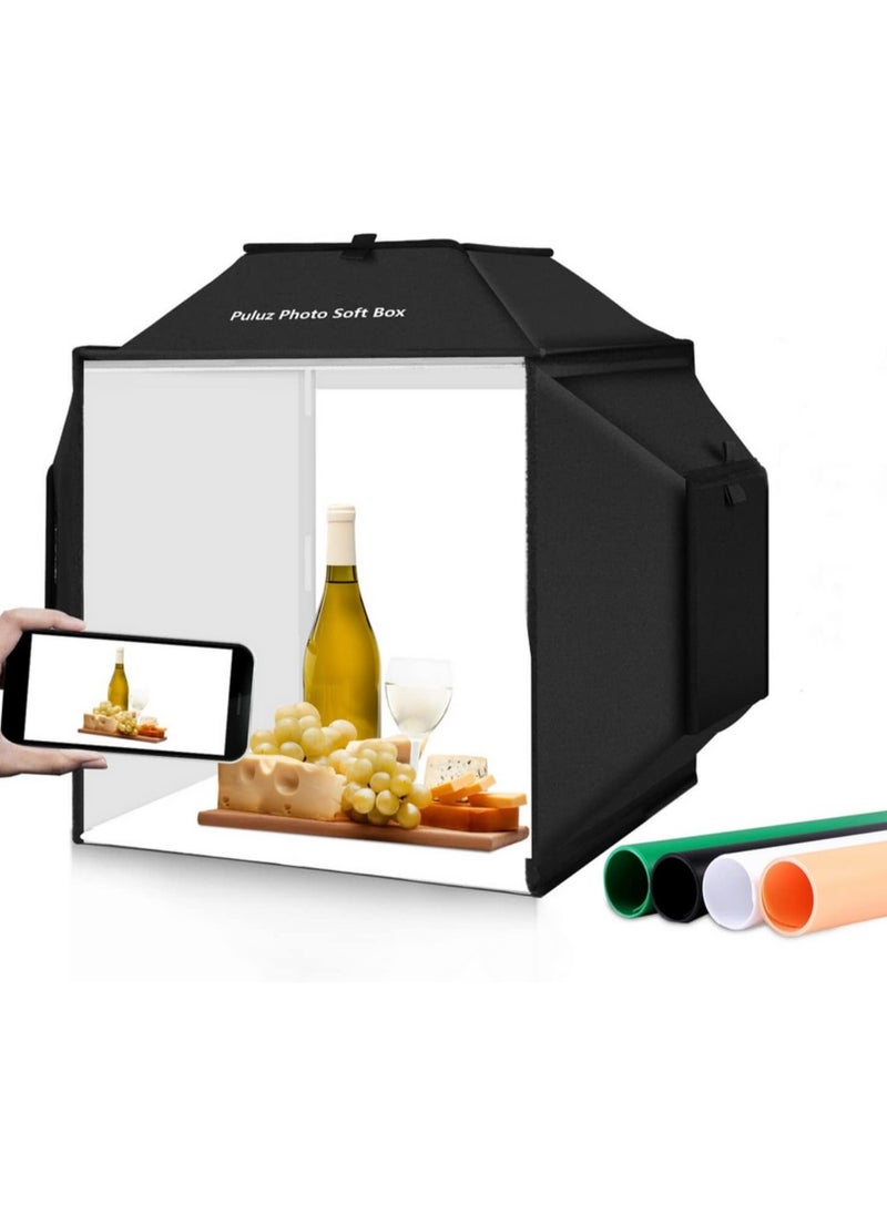 PULUZ 40cm Folding Portable 30W 5500K White Light Photo Lighting Studio Shooting Tent Box Kit with 6 Colors Backdrops (Black, Orange, White, Red, Green, Blue), Size: 40cm x 40cm x 40cm