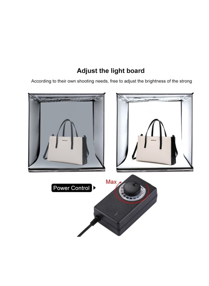 PULUZ 40cm Folding Portable 30W 5500K White Light Photo Lighting Studio Shooting Tent Box Kit with 6 Colors Backdrops (Black, Orange, White, Red, Green, Blue), Size: 40cm x 40cm x 40cm