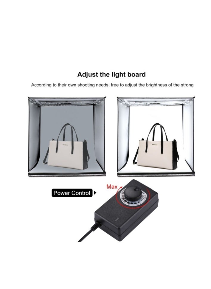 PULUZ 40cm Folding Portable 40 x 40 x 40 cm Light Tent LED 5500K Mini 60W Photography Studio Tent Kit with 6 Removable Backdrop (Black Orange White Green Blue Red)