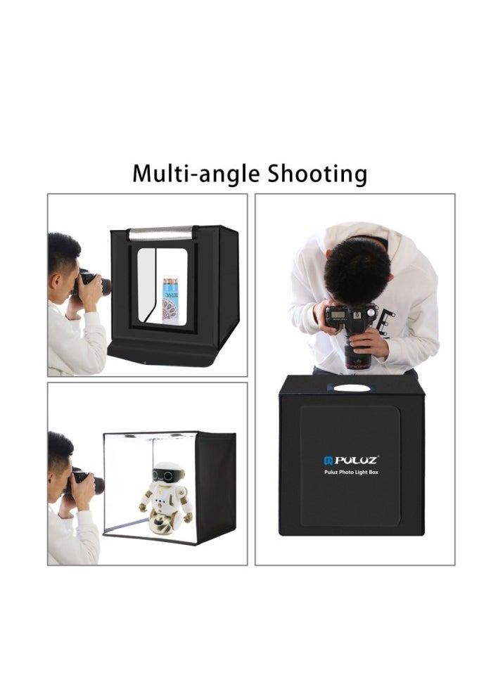 PULUZ 40cm Folding Portable 40 x 40 x 40 cm Light Tent LED 5500K Mini 60W Photography Studio Tent Kit with 6 Removable Backdrop (Black Orange White Green Blue Red)