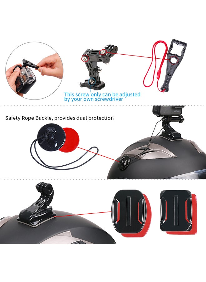 Motorcycle Helmet Chin Mount Kit Compatible for GoPro Hero 10/9/8/7/6/5, for SJCAM, for YI Action Camera Accessories and More
