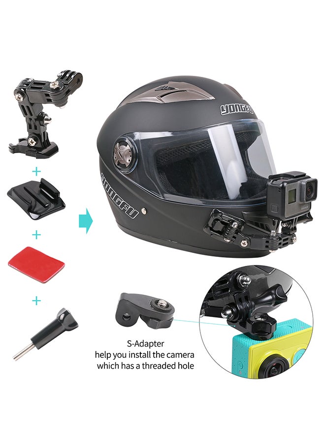 Motorcycle Helmet Chin Mount Kit Compatible for GoPro Hero 10/9/8/7/6/5, for SJCAM, for YI Action Camera Accessories and More