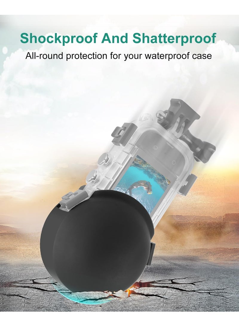 Lens Cap Compatible with Insta360 X3 Camera, Invisible Dive Case Lens Guard Silicone Protective Cover Anti-Scratch Lens Protector Case Accessories (Black)