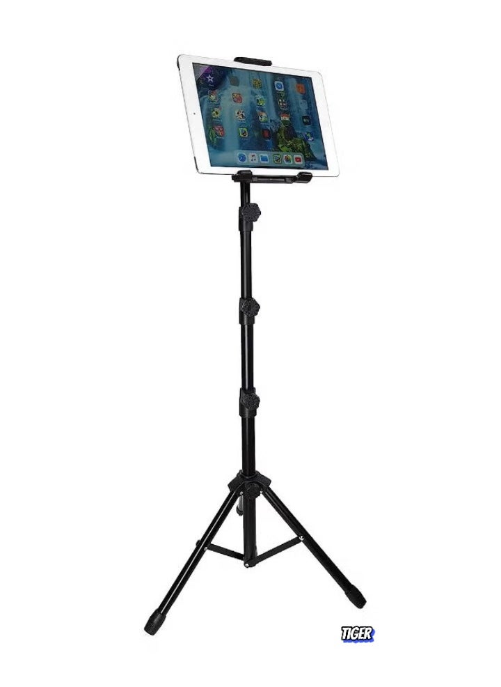 Tablet Floor Tripod Stand – Adjustable Height Tablet Holder Mount for 4.7 to 12.9