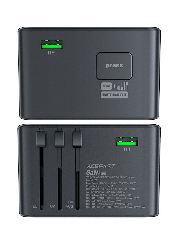 Charging Adapter Z1 2300W + PD75W GaN (3xUSB-C+2xUSB-A)