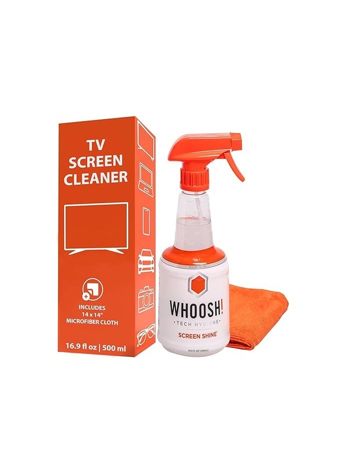 TV Screen Cleaner - 16.9 fl oz, 1 Microfiber Cleaning Cloth for TV, OLED, Car, Computer, Laptop, MacBook, iPad, iPhone, Camera, Touch Screen - Industrial Size Electronic Cleaner Kit