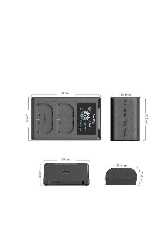 SmallRig LP-E6NH Kit with 2 Batteries and 2-Bay USB Charger