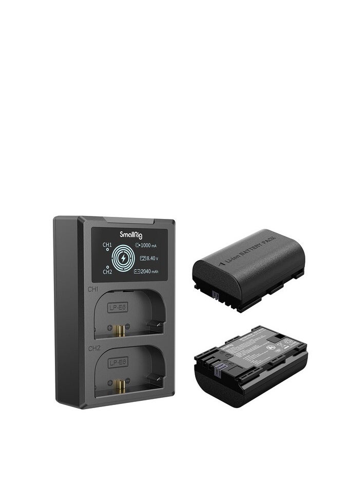 SmallRig LP-E6NH Kit with 2 Batteries and 2-Bay USB Charger