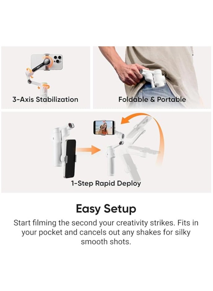 FLOW 2 PRO | Standard Bundle | Ultimate AI Tracking Gimbal Stabilizer. Achieve smooth, pro-level shots with advanced AI tracking and sleek design. Perfect for creators on the go! – Stone Grey