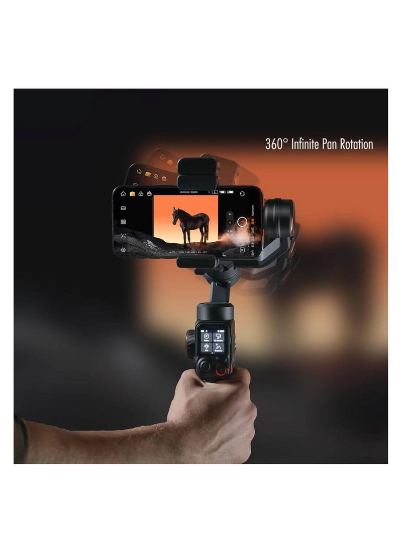 Hohem iSteady M7 Gimbal Stabilizer for Smartphone, Magnetic AI Tracker Fill Light, Detachable Touchscreen Remote Controller, Built-in Extension Rod, 500g Payload Gimbal Stabilizer for iPhone Android