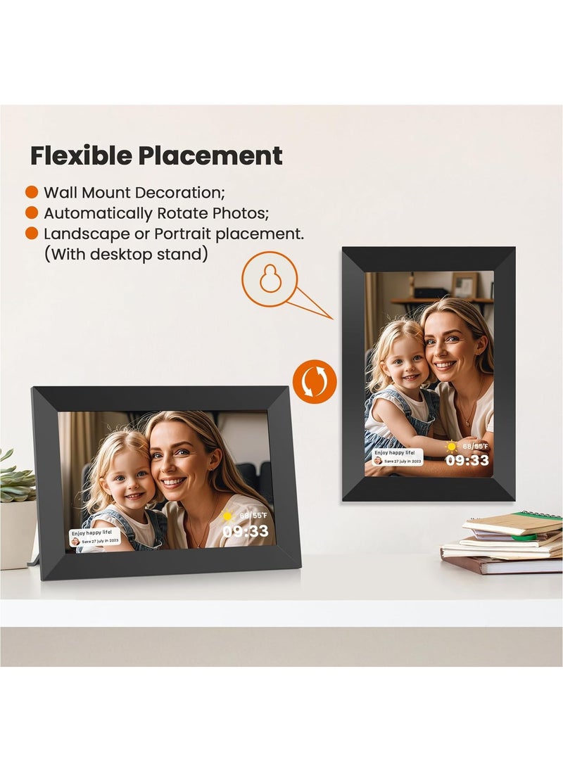 10.1 Inch WiFi Digital Picture Frame 1280x800 HD IPS Touch Screen, Electronic Smart Photo Frame with 32GB Storage, Auto-Rotate, Instantly Share Photos/Videos via Uhale App from Anywhere