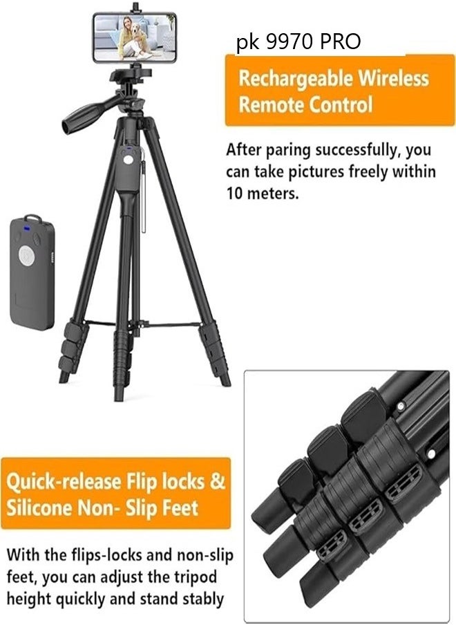 PK 9970 PRO Tripod For Phone/Camera 1900mm With Bluetooth Remote