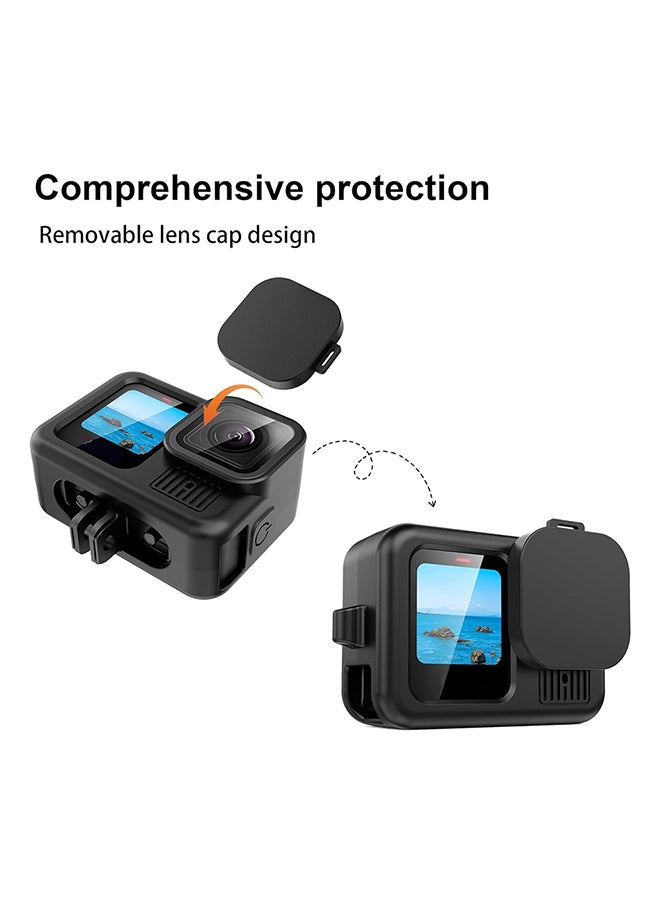 Accessories Kit for Go Pro 13 Silicone Protective Case with Lens Cap Mini Storage Bag Case Screen Protector  Mini Tripod + Battery Side Cover&Lanyard