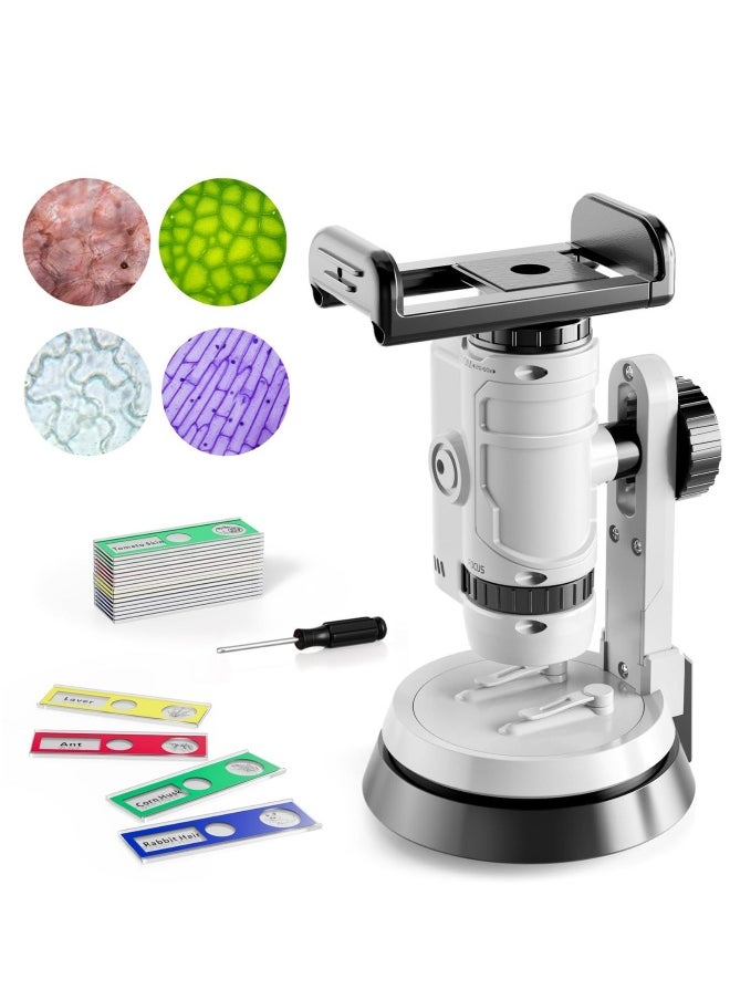 Microscope for Kids, Kids Beginner Handheld Microscope Science Kit, with 60X-120X Microscope & 12 Slides, Science Experiments Kit STEM Project Toy, for for Kids Boys Girls