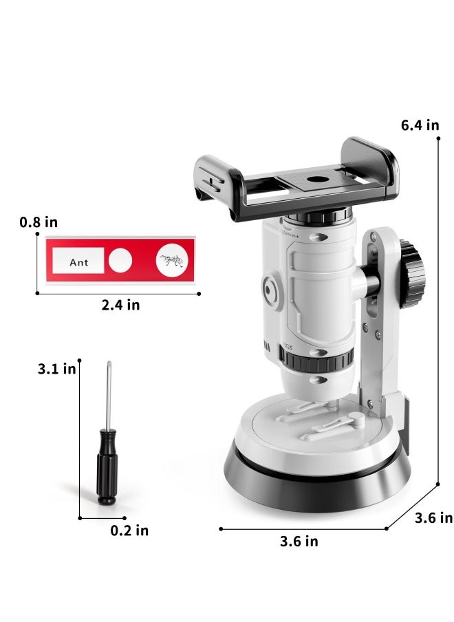 Microscope for Kids, Kids Beginner Handheld Microscope Science Kit, with 60X-120X Microscope & 12 Slides, Science Experiments Kit STEM Project Toy, for for Kids Boys Girls