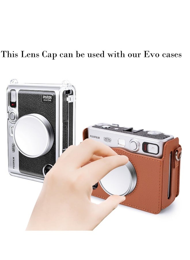 Lens Cap for Fujifilm Instax Mini Evo, Fuji Mini Accessories for Fuji Instax Mini Evo Lens Cover, Anti-Scratches Aluminum Mini Evo Lens Cap, Mini Picture Frame, Mini Photo Album - No Camera