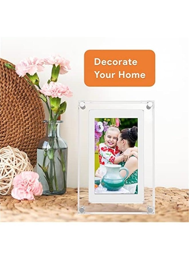 5 Inch Digital Picture Frame, Acrylic Video Frame, 1GB Memory, 1000mAh Built-in Battery, Perfect for Home Decor and Heartfelt Gifts