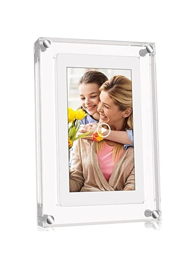 5 Inch Digital Picture Frame, Acrylic Video Frame, 1GB Memory, 1000mAh Built-in Battery, Perfect for Home Decor and Heartfelt Gifts