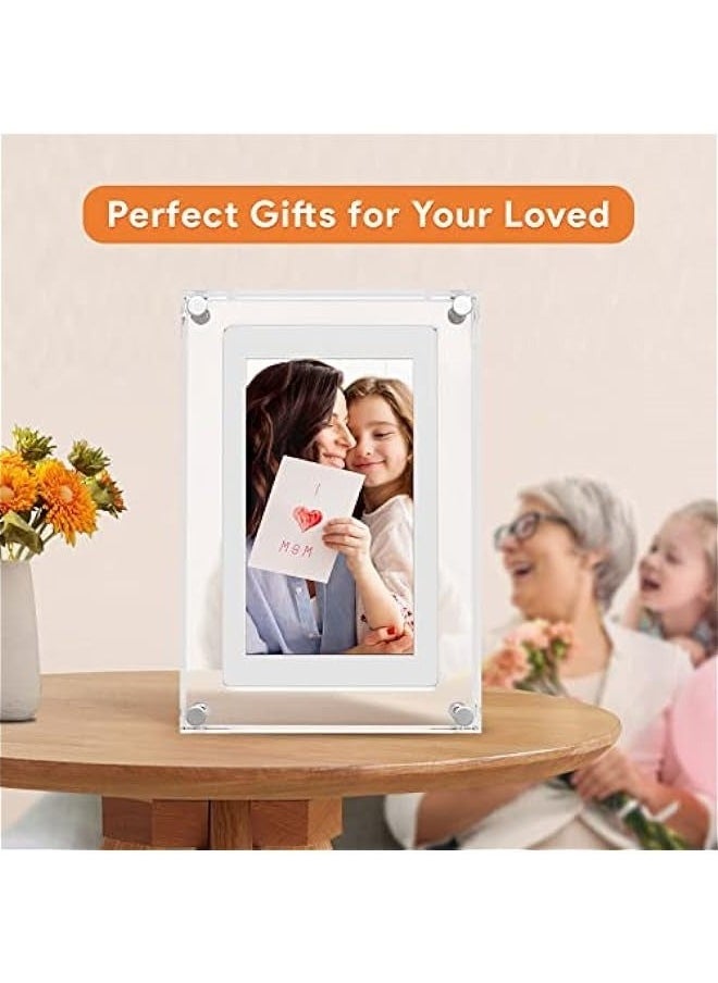 5 Inch Digital Picture Frame, Acrylic Video Frame, 1GB Memory, 1000mAh Built-in Battery, Perfect for Home Decor and Heartfelt Gifts