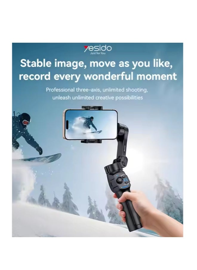 Yesido SF27 Three-axis Handheld Shooting Gimbal Stabilizer Auto Face Tracking Handheld BT Selfie Stick Tripod