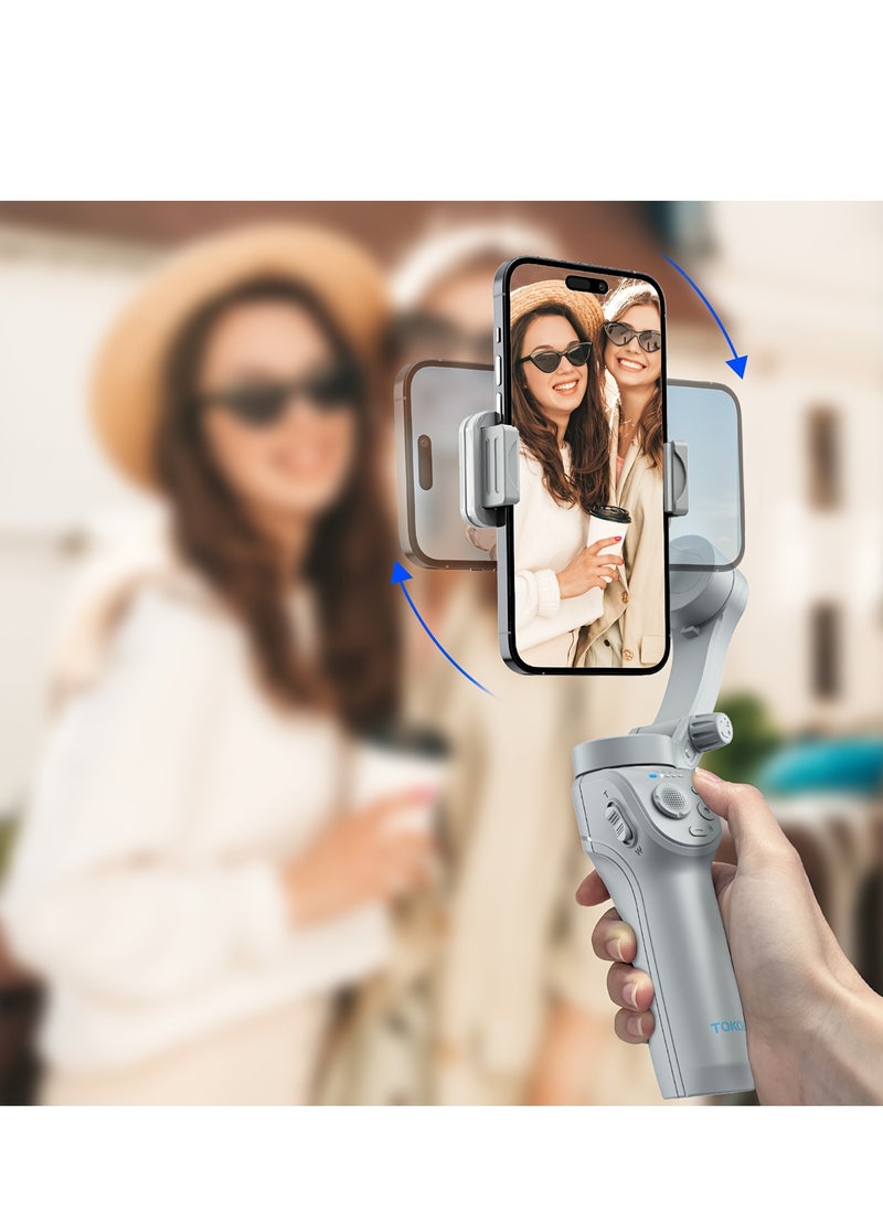 SelfieShow Three-axis PTZ Stabilizer, Gimbal Stabilizer, Intelligent Face Recognition Tracking, Compatible With iOS iPhone/Android Mobile Phone