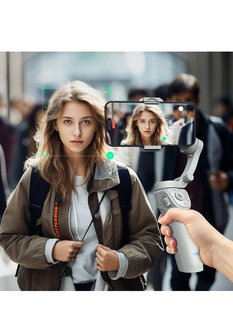 SelfieShow Three-axis PTZ Stabilizer, Gimbal Stabilizer, Intelligent Face Recognition Tracking, Compatible With iOS iPhone/Android Mobile Phone