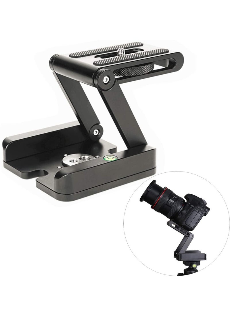 Aluminum Alloy Z Flex Tilt Head Folding Quick Release Plate Stand Holder with Spirit Level Slide Rail for DSLR Canon Nikon Sony