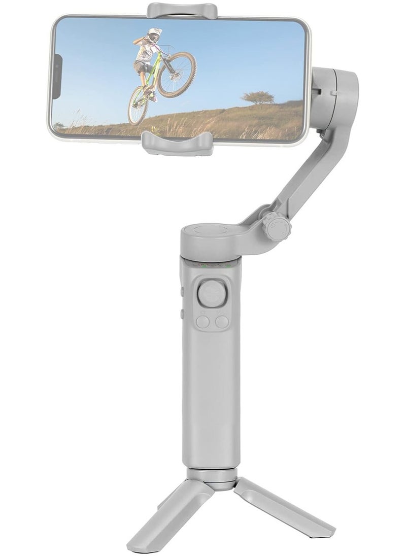 Foldable Gimbal Stabilizer for Smartphone – 3-Axis Phone Gimbal Stabilizer for Vlogging, Shake-Free Videos, Max 260g Load, Horizontal & Vertical Modes, Face Zoom, Timelapse, with Mini Tripod – Perfect for iPhone, Android & Content Creators