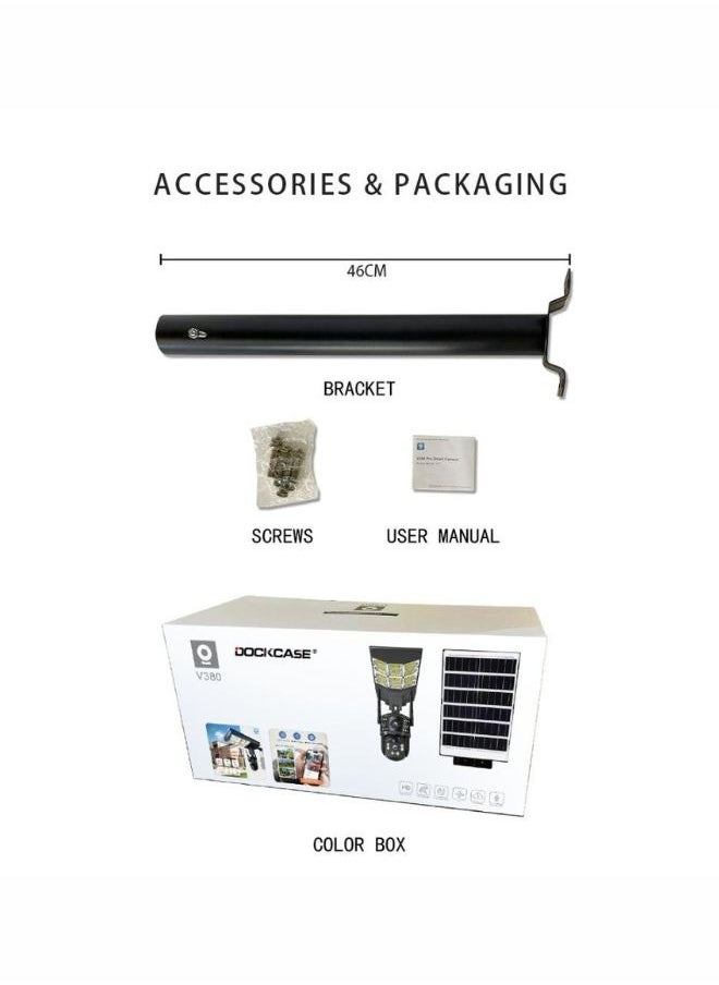 4MP Outdoor 4G SIM Card AI Dual Lens  Solar Security CCTV Camera and Street Lighting