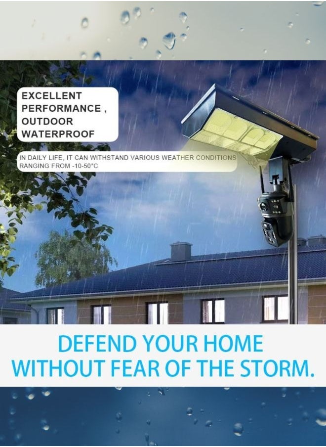 4MP LED Solar Street Light With 4G Camera, IP66 Waterproof, Human Detection,, PIR Alarm, IR and Color Night Vision