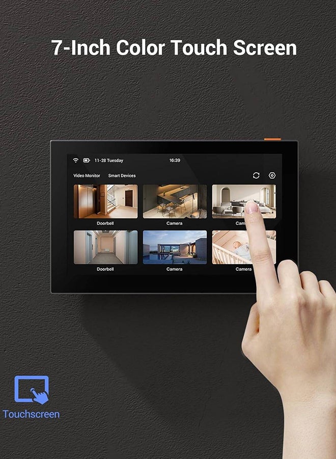 SD7 7-Inch IPS Touch Smart Screen, Smart Integration with Compatible EZVIZ Devices, Remote Control via EZVIZ App, Two-Way Talk, Type-C charging, Easy Installation, CS-SD7