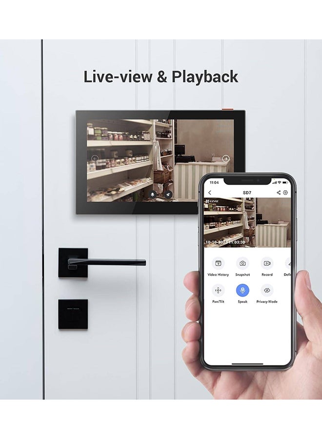 SD7 7-Inch IPS Touch Smart Screen, Smart Integration with Compatible EZVIZ Devices, Remote Control via EZVIZ App, Two-Way Talk, Type-C charging, Easy Installation, CS-SD7