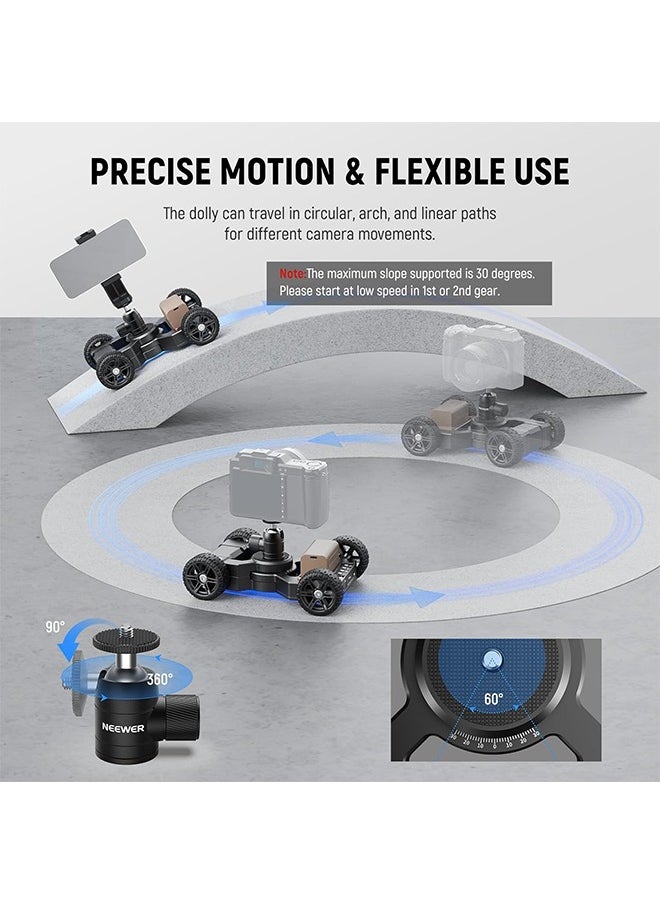 Neewer DL400 Upgraded Motorized Camera Slider Dolly with App Control, Ultra Quiet Powerful Dual Motor Drive, 5H Runtime, Compatible with GoPro iPhone Android Samsung Smartphone DSLR Camera Camcorder