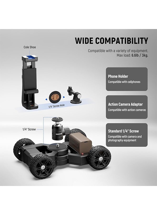 Neewer DL400 Upgraded Motorized Camera Slider Dolly with App Control, Ultra Quiet Powerful Dual Motor Drive, 5H Runtime, Compatible with GoPro iPhone Android Samsung Smartphone DSLR Camera Camcorder