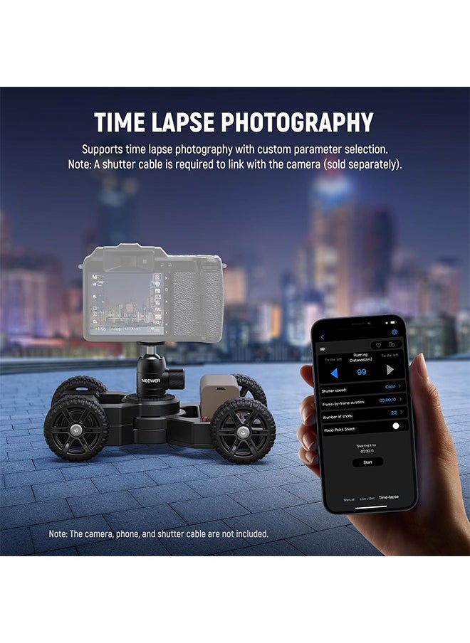 Neewer DL400 Upgraded Motorized Camera Slider Dolly with App Control, Ultra Quiet Powerful Dual Motor Drive, 5H Runtime, Compatible with GoPro iPhone Android Samsung Smartphone DSLR Camera Camcorder