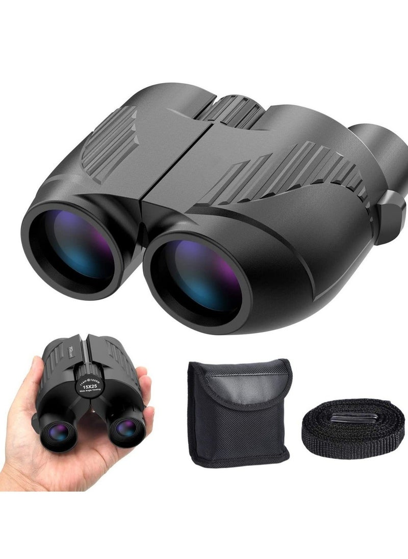 Rodcirant Binoculars 20x25 for Adults and Kids, High Power Easy Focus Binoculars with Low Light Vision, Compact Binoculars for Bird Watching and Travel (Black)