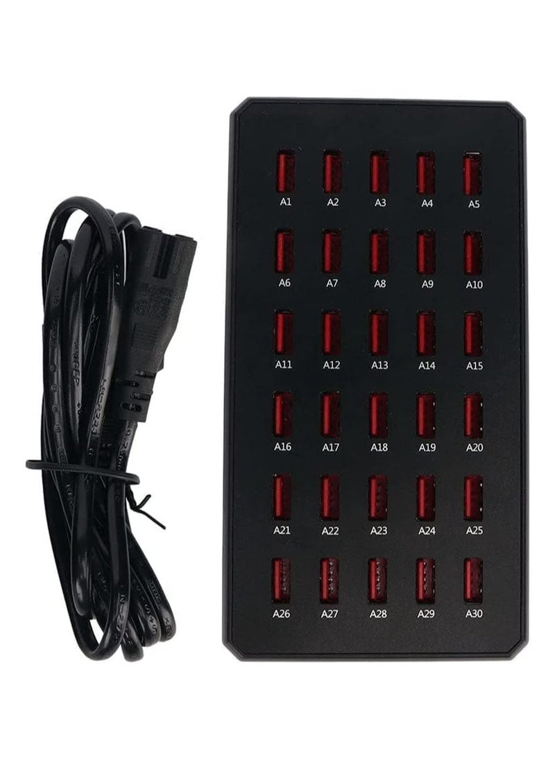 30 Port USB Charging Station for Multiple Devices | Portable Fast Charging for Cell Phone Digital Appliances (UAE plug)