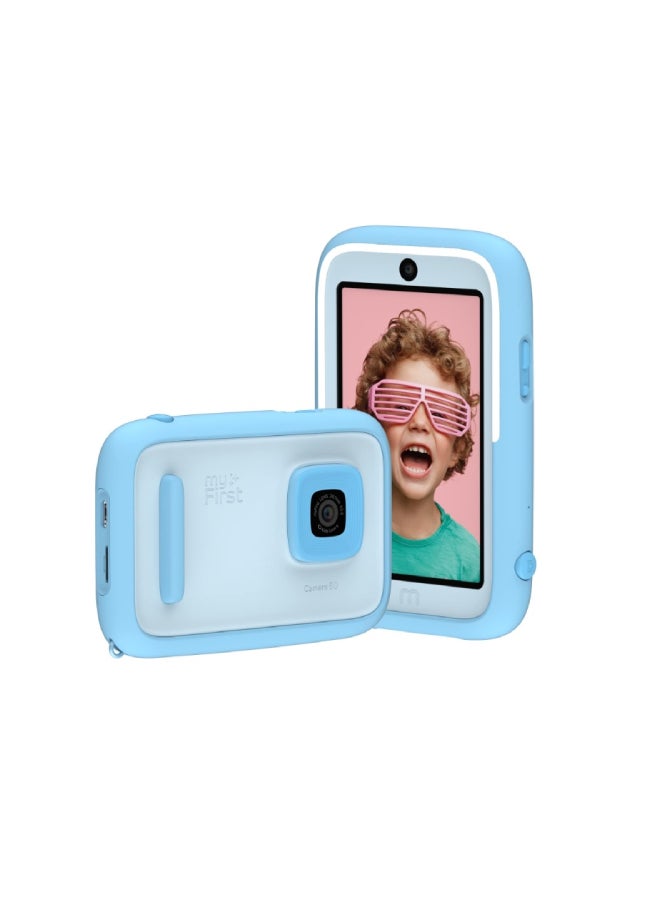 Camera 50 | AI Assisted Kids Camera, 20MP Resolution w/ Advanced Shutter Control, Selfie-Light, Wifi Connectivity, Photo & Video Editing, Child-Safety, Privacy and Parental Control - Blue
